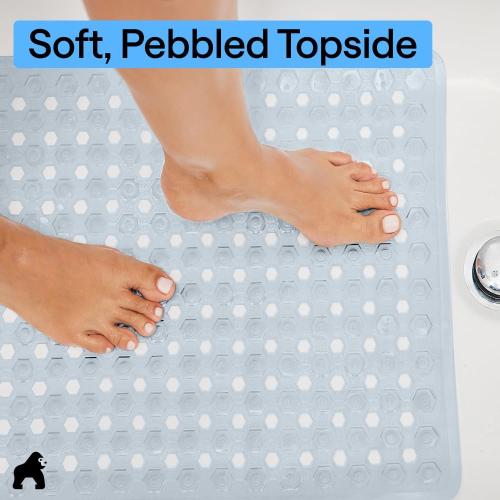 GORILLA GRIP Bath Tub Shower Mat, Bathtub Floor Liner, 35x16 Frosted Ice