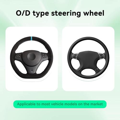 14.5-15 Inch Leather Steering Wheel Cover, Yellow