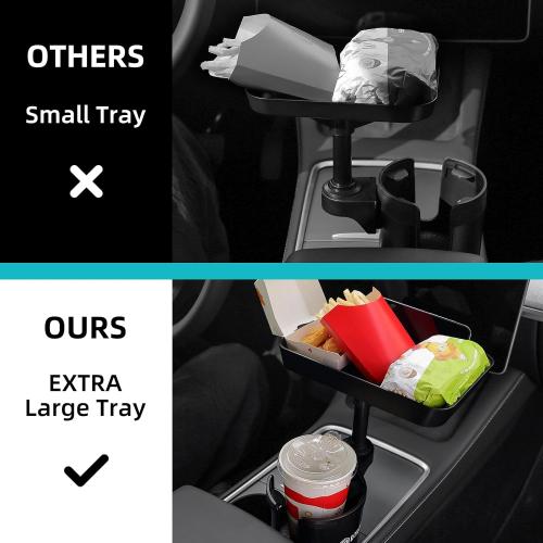 DYLEN Car Cup Holder Tray, 9.5”Detachable Car Food Tray Table for Eating