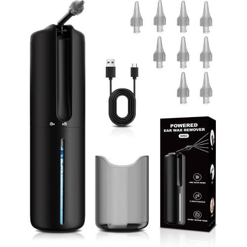 Upgraded Ear Wax Removal, Ear Cleaner - Safe and Efficient Ear Cleaning Kit, 4 Pressure Modes, 10 nozzles, Electric Earwax Cleaning Kit for Earwax Buildup