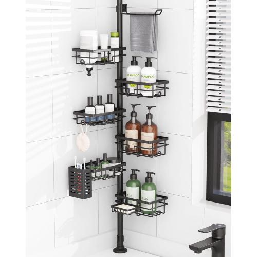 Shower Caddy Organizer Tension Pole, Corner Shower Shelves Bathroom Storage