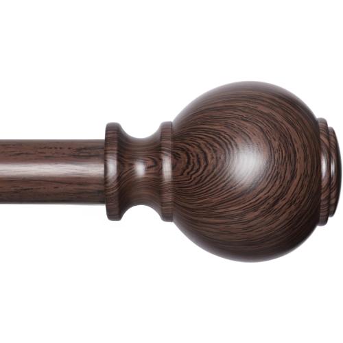 Wood Curtain Rods for Windows 28 to 48 Inches,1 inch Heavy Duty Window Curtain Rods with Imitation Wood Grain Finials,Decorative Drapery Rods Adjustable, 28-58(2.3-4.8ft), Bronze Wood