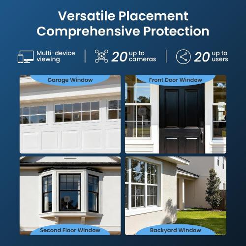 Window Security Camera 3MP 2K, Indoor WiFi Cameras 2.4GHz/5GHz with Colorvue AI Color Night Vision, Person Detection with Auto-Focus, 24/7 Recording Compatible with Alexa & Google Home