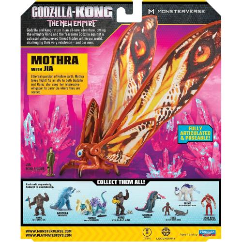 PlayMates Godzilla X Kong Monsterverse 6 Inch Action Figure Basic Series - Mothra with Jia