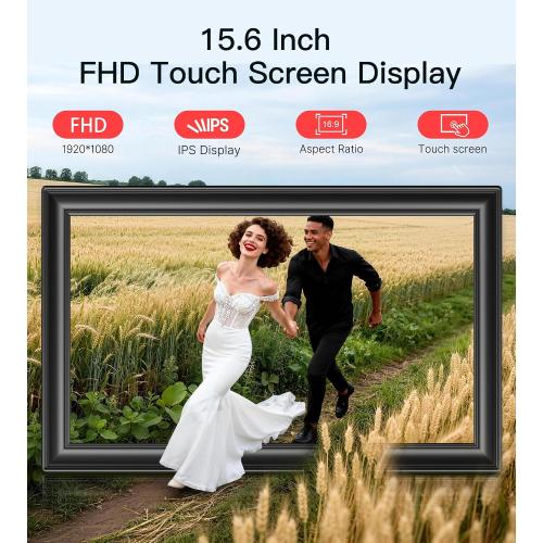 64GB 15.6 Frameo Digital Picture Frame WiFi, Large Electronic Photo Frames