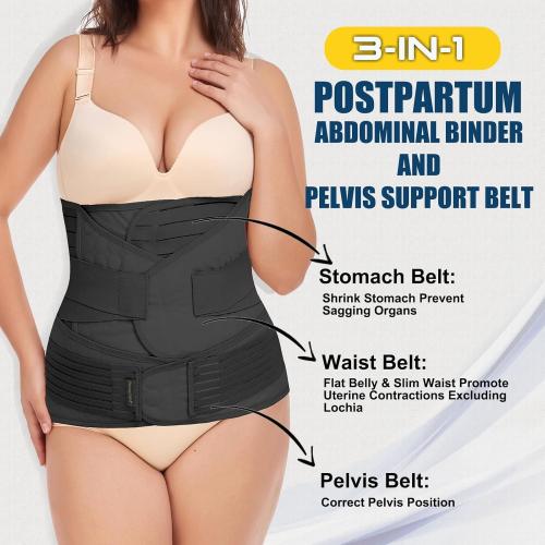 ChongErfei 3 in 1 Postpartum Belly Wrap Recovery Band Belt Abdominal Binder