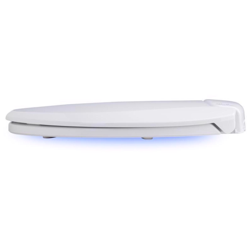 Brondell LumaWarm Slow Close Round White Plastic Night Light Toilet Seat