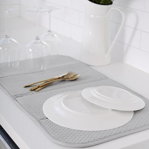 All-Clad Premium Reversible Dish Drying Mat for Kitchen: 2 pack 16 x 28 Ultra-Absorbent, Long-Lasting, No Condensation, and Oversized for Large Pots and Pans - 1 Pack, Titanium