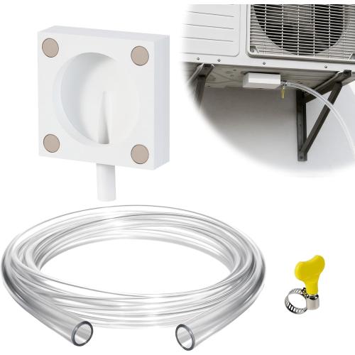 Magnetic Window AC Drain Kit,6FT Clear Condensate Drain Hose with Stainless Clamp, Magnetic Drain Adapter for Windows AC and Mini Split Units
