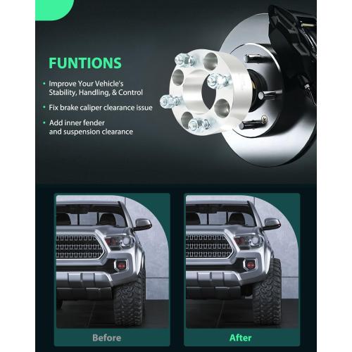 2Pcs 4x4 Wheel Spacers 2 inch