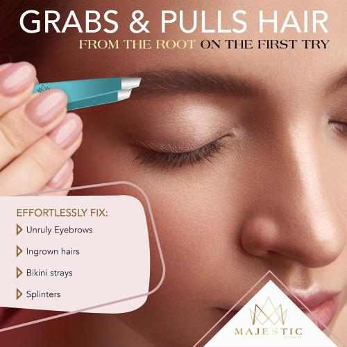 Surgical Tweezers for Ingrown Hair - Precision Sharp Needle Nose Pointed Tweezers for Splinters, Ticks & Glass Removal - Best for Eyebrow Hair, Facial Hair Removal (Triple Teel)
