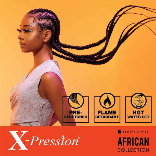 Sensationnel X-Pression Prestretched Braids-3X 58in,2pk 4 MEDBROWN