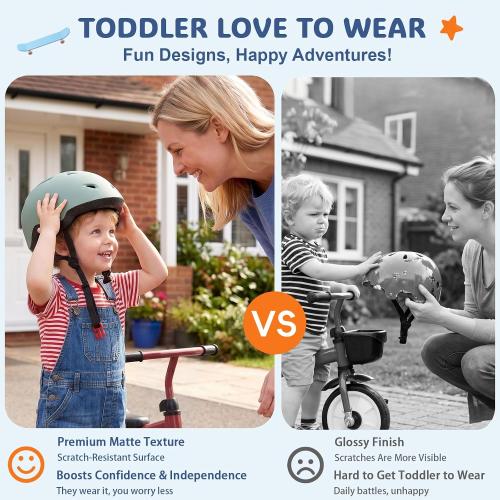 Toddler Helmet, Adjustable Kids Bike Helmet for Ages 1-3-8