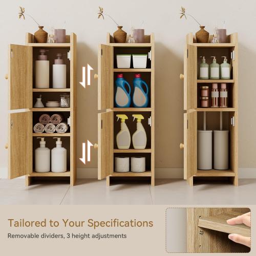 IBUYKE Small Bathroom Storage Cabinet Narrow Toilet Paper Holder