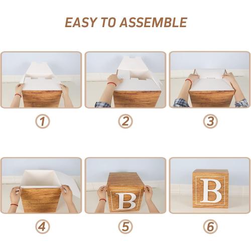 Netnology Brown Baby Boxes with Letters for Baby Shower,4 Balloon Boxes