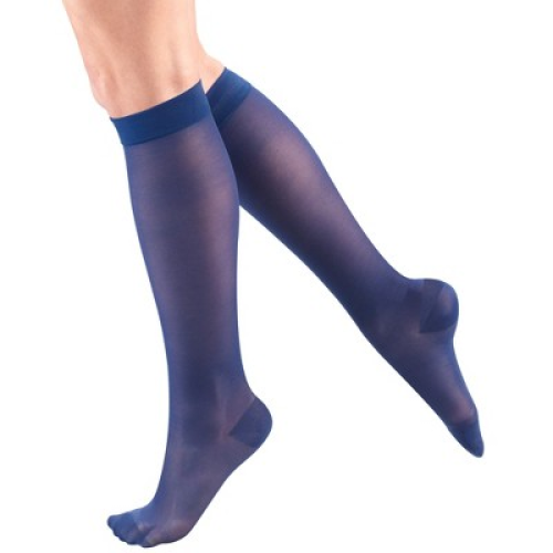 Truform Sheer Compression Stockings, 15-20 mmHg, Women's Knee High Length, 20 Denier Black 3X-Large