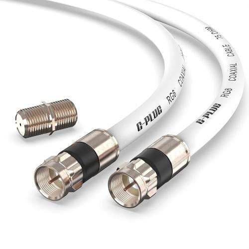 G-PLUG 50FT RG6 Coaxial Cable Extender - Coax Cable Cord, Triple Shielded