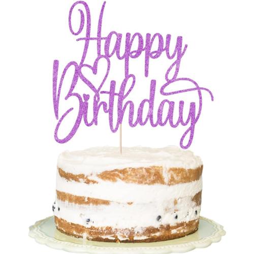 Handmade Glitter Happy Birthday Cake Topper