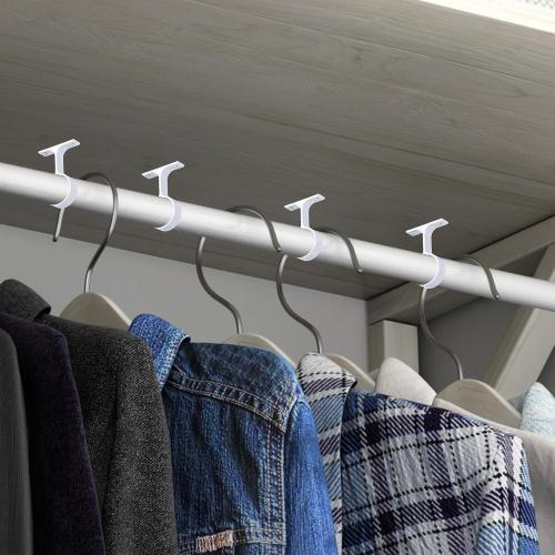 LEIFIDE 4 Pcs 1 5/16 Inch Round Closet Rod Support Bracket,White