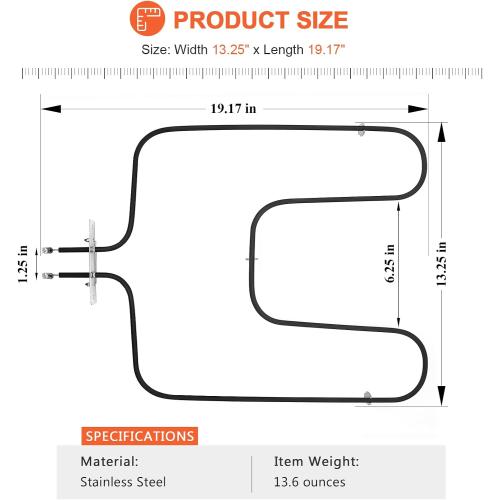 WB44X200 Bake Element Replacement for GE 240V oven element wb44x200 - Suitable for jkp07g*d2, jkp16g*07, jkp16g*d1, jkp16g*d2, jkp16g*h1, jkp16g*j3, jkp16gj4, jkp16gj5,jkp16gj6 and more OVENS