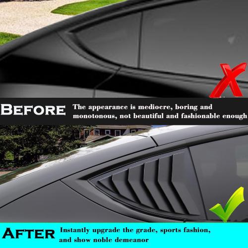 YHCDSEA for Model Y Side Window Louver Cover Sport Style-Matt Black
