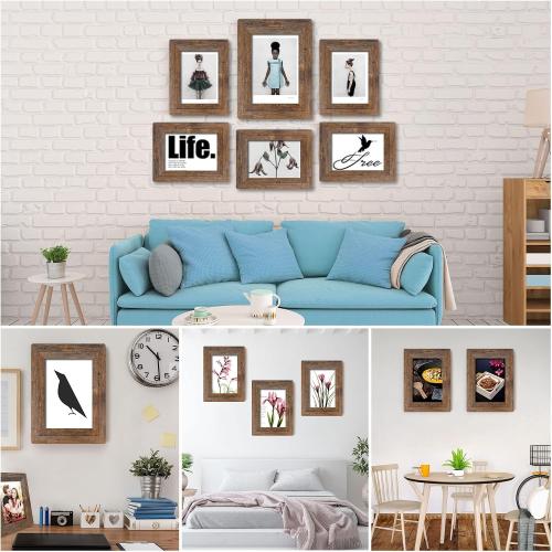8x10 Wooden Picture Frames with Real Tempered Glass Rounded Corners