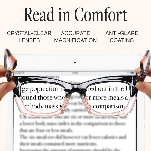 CCVOO 1.0 Style Reading Glasses for Women, Stylish Eyeglasses, Blue Light Readers for Women, Cheaters, (A1 Mix)