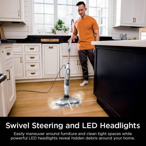Shark Steam & Scrub with Steam Blaster Technology All-in-One Hard Floor Steam Mop with 3 Steam Modes & LED Headlights S8201, Rotator White