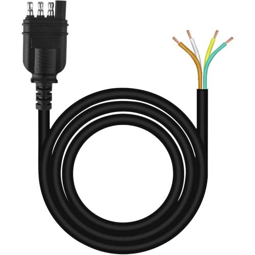 4 Pin Trailer Wiring Harness 3FT, 18 AWG 4 Way Flat Trailer Connector