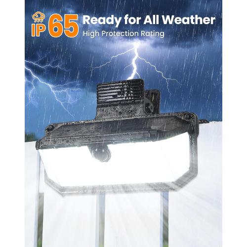 LUHLEE 416 LEDs Clip On Solar Lights Outdoor, 1500LM & 300° Angle Bright Motion Sensor Outdoor Lights with 3 Lighting Mode, IP65 Waterproof Solar Security Light for Fence, Patio, Backyard, Gutter (1)