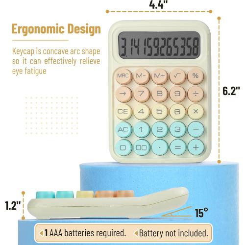Mr. Pen- Mechanical Switch Calculator, 12 Digit Large LCD Display