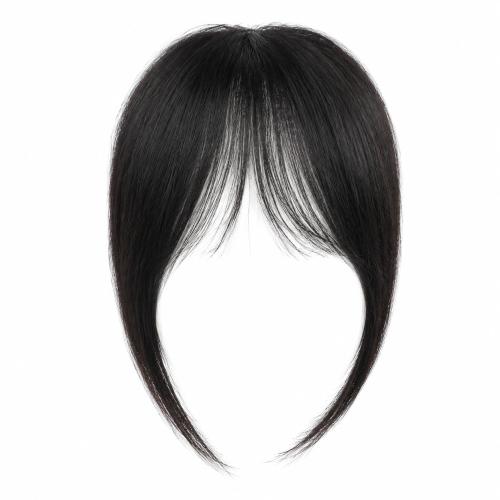 EINAEY Clip on Bangs for Women Fake Curtain Bangs Hair Clip Natural Black