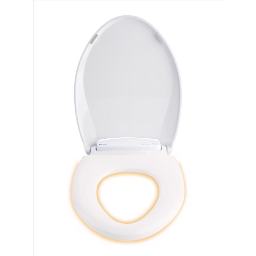 Brondell LumaWarm Slow Close Elongated White Plastic Night Light Toilet Seat