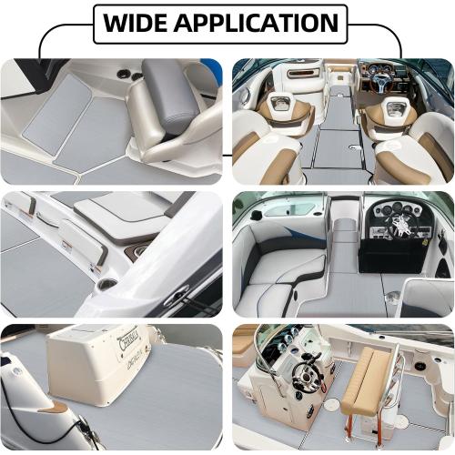 FOCEAN Boat Flooring EVA Foam Boat Decking Marine Flooring Brushed Texture Marine Mats for Jon Boats Bass Boat Kayak RV 94.5 x47.2/ 23.6/15.7