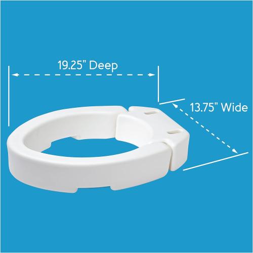 Carex Health Brands Hinged Elongated Toilet Seat Riser, Adds 3.5 Inches of Height to Toilet, 300 Pound Weight Capacity, Raised Toilet Seat, White (FGB32100 0000)