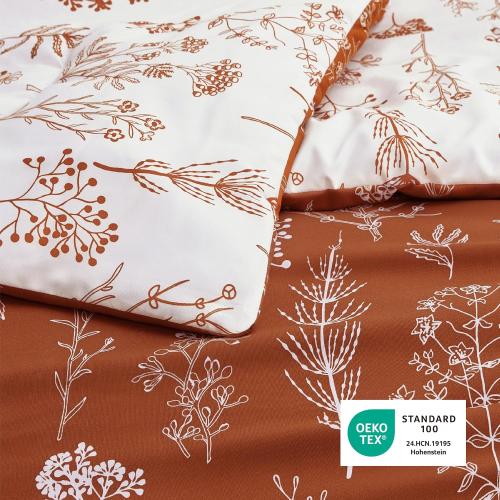 Bedsure Floral Comforter Set Cute Bedding Set Full Reversible Terracotta