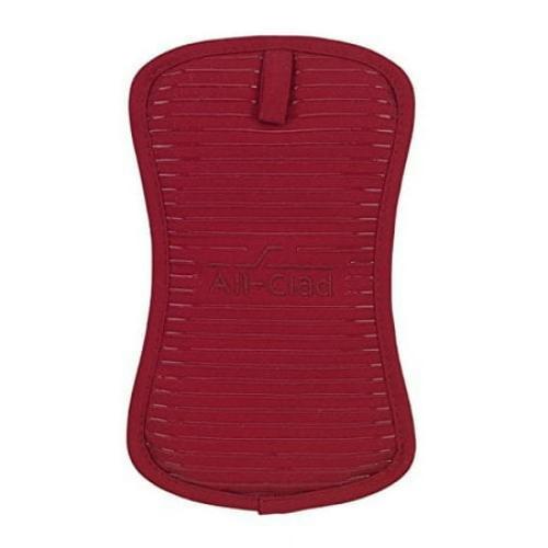 All-Clad Textiles Deluxe Heat and Stain Resistant Pot Holder. Silicone Treated Heavyweight 100-Percent Cotton Twill Hot Pad, Machine Washable, 6-inches by 10-inches, Chili Red