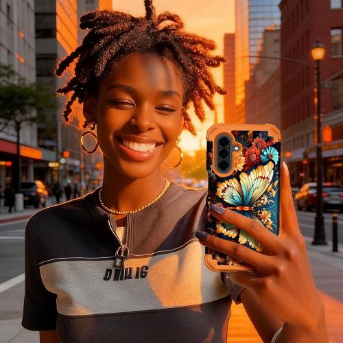 Hocase for Samsung Galaxy A26 5G Case, Butterfly in Orange