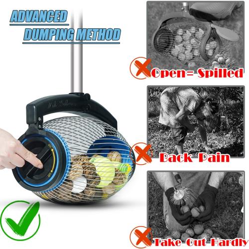 Zozen Nut Gatherer, Acorn Picker Upper, Side Opening Dump, 1 Gallon