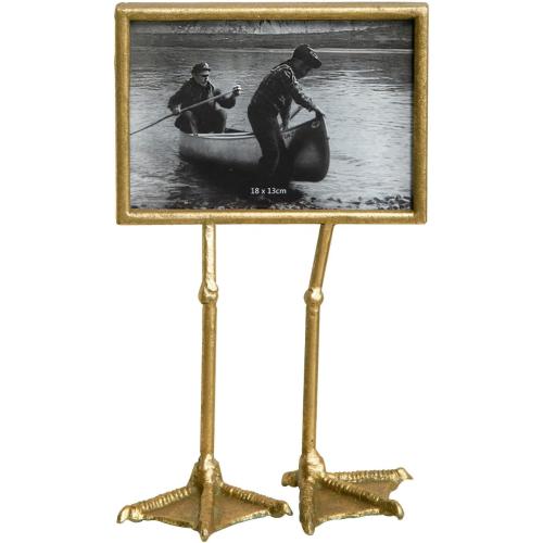 NIKKY HOME Flamingo Duck Paw Gold Picture Frame 5x7 with High Definition Glass for Table Top Desktop Display, Hawaiian Tropical Theme Elegant Gift Photo Frames for Family Friend Kid