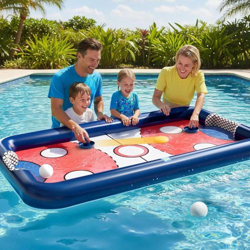 Funscape Kids Hockey Pool Game Toys, Big Inflatable Water Play Floating Toy