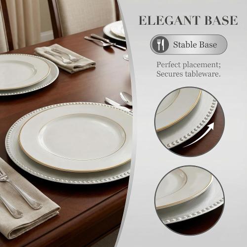 13 Silver Charger Plates 10 PACK,Silver Chargers for Weddings Christmas
