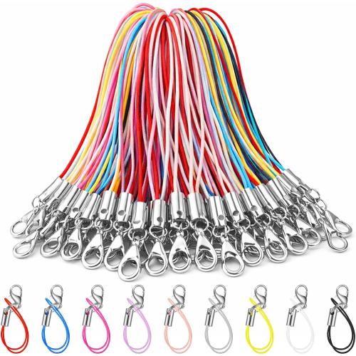 Flutesan 50 Pcs Lobster Clasp Cords Charm Straps Wrist Lanyards, 9 Colors