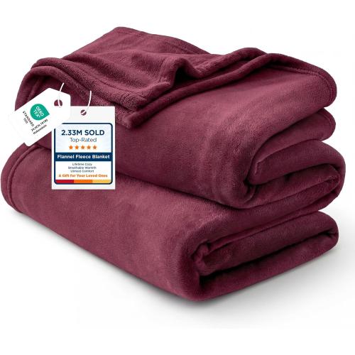 Bedsure GentleSoft Fleece Throw Blanket Red - 300GSM Blankets for Couch, Sofa, Bed, Soft Lightweight Plush Cozy Throws for Toddlers, 50x60 inches