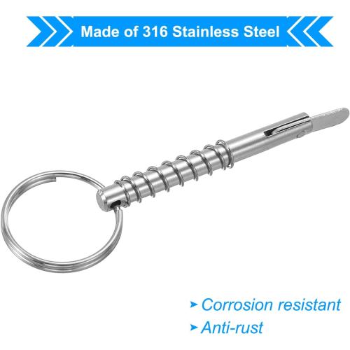 PATIKIL 316 Stainless Steel Quick Release Pin Bimini Top Pins Boat Marine Hardware with Drop Cam & Spring for Deck Boat Bimini Top