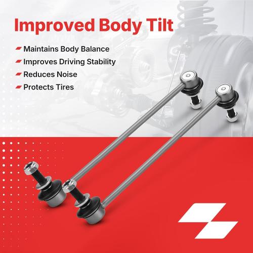 K750188 & K750189 Zinc-Nickel Alloy Front Sway Bar Stabilizer End Link for 2008-2017 Chevy Equinox Captiva Sport/Pontiac Torrent/GMC Terrain/Suzuki XL-7/Saturn Vue