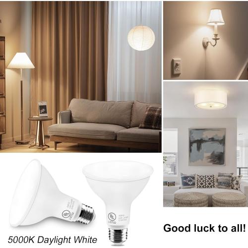LightingWill 11W Par30 LED Bulb (75W Equivalent), UL Listed, 5000K Daylight White Dimmable Flood Light Bulbs, 850 Lumens, E26 Base, LED Recessed Light Bulbs for Indoor Outdoor, 12 Pack