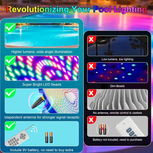 Pool Lights for Inground, LED Light Bulb for Above Ground Swimming Pool, 120V Spa Light Bulb E26 Base