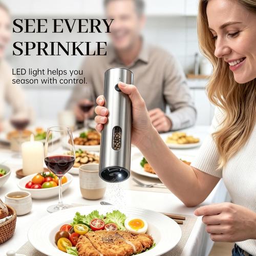 Electric Salt and Pepper Grinder Set, Rechargeable, 110ml Large Capacity