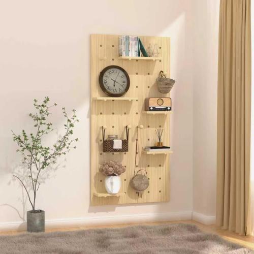 AMSXNOO Large Wood Pegboard Wall Organizer Kits, 23.6X47.2IN/60X120CM